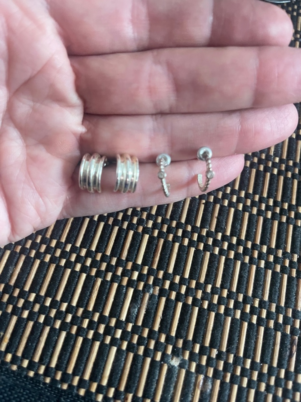 Sterling Silver Hoop and Stud Earring Set - Silver